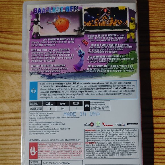 Shaun The Sheep Home Sheep Home Farmageddon Nintendo Switch game (NEW) - Picture 2 of 2